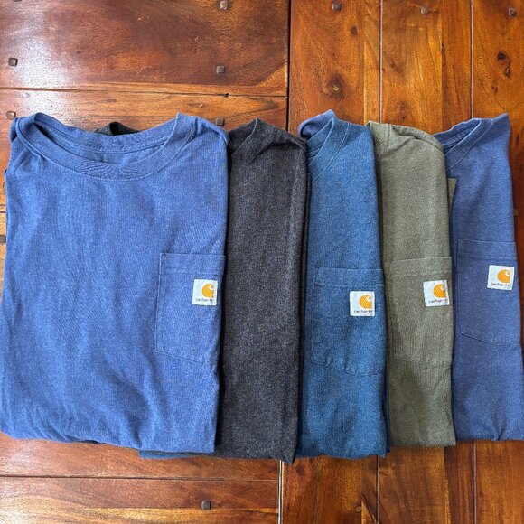 Lot of 5 Carhartt Mens Short Sleeve Pocket T-Shirts 3XL Tall - Relaxed Fit - Picture 1 of 1